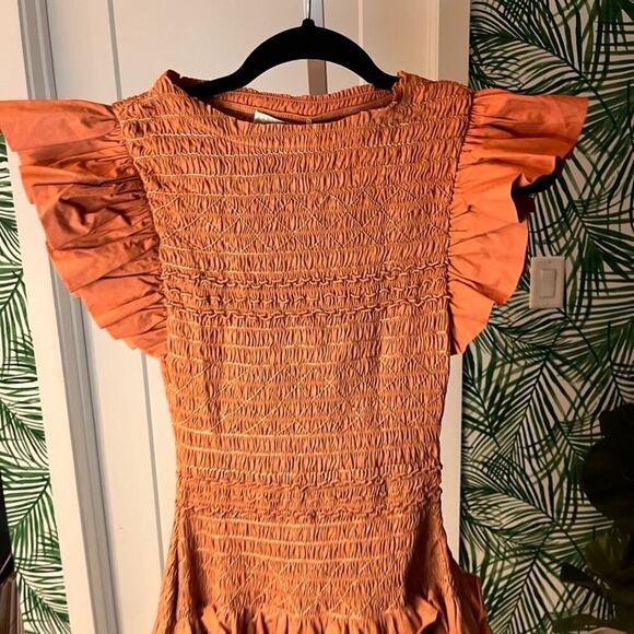 NWT Ulla Johnson Madeline Smocked Dress Clay Handmade Sz 2 MSRP $595 - Picture 3 of 12